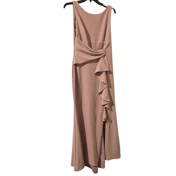 Betsy & Adam Sleeveless Ruffle Detail Dress Mauve Blush Size 8P - Picture 1 of 15